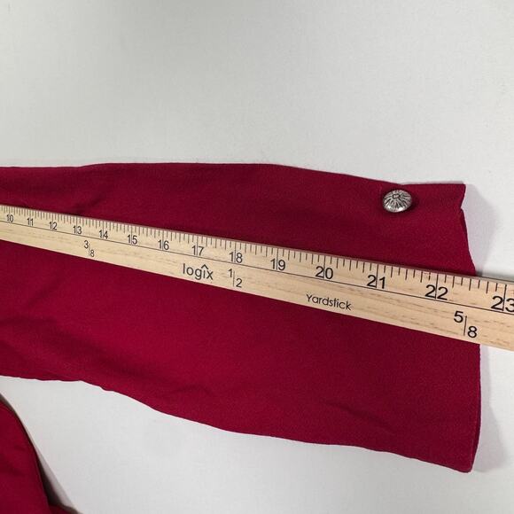 Vintage 80s Coldwater Creek Button Front Maxi Dress Red Long Sleeve USA made 14 - Picture 5 of 10